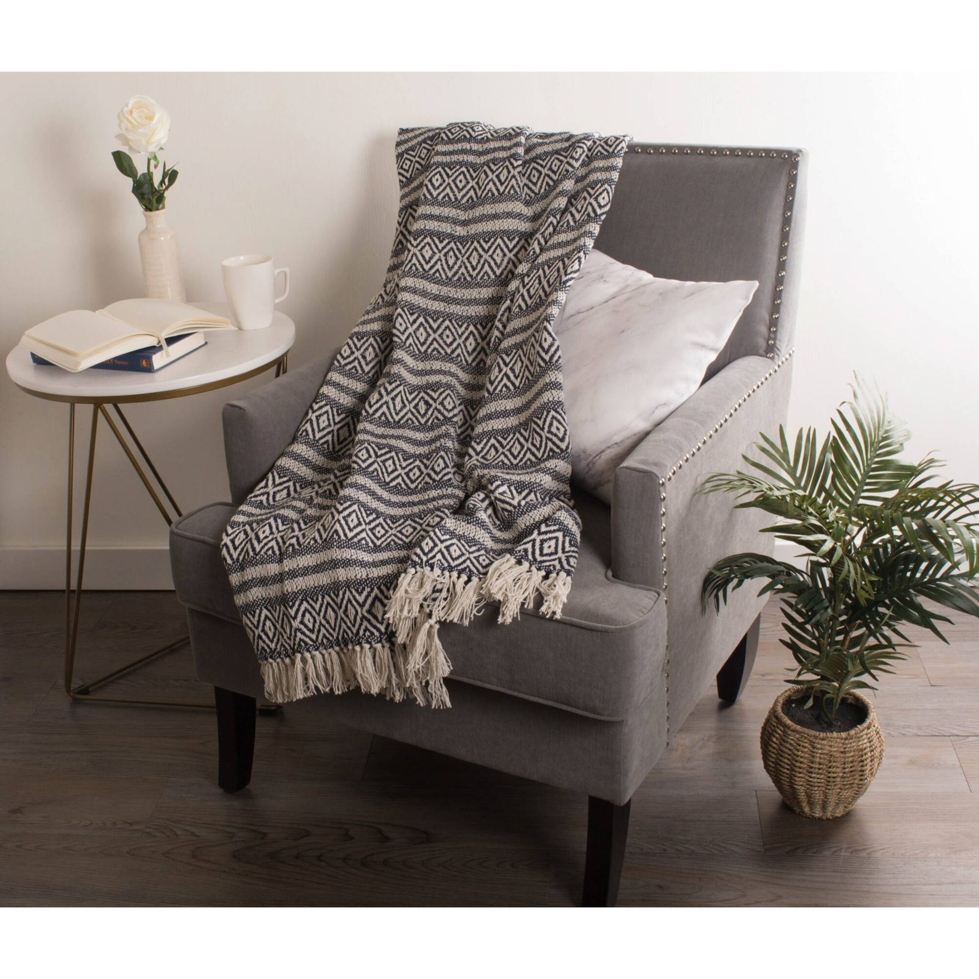 DII® Navy Adobe Stripe Throw